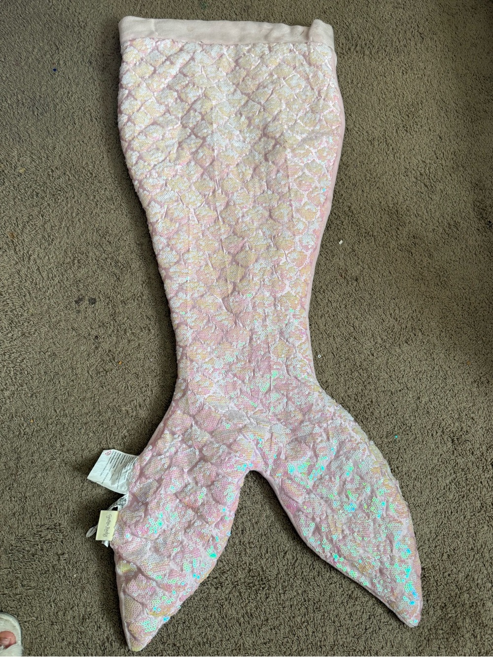Cynthia Rowley Shimmery Pink Mermaid Tail Footie